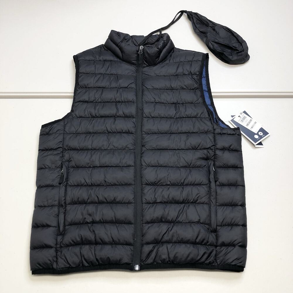 Club Room Men's Quilted Lightweight Puffer Softshell Vest Black MEDIUM